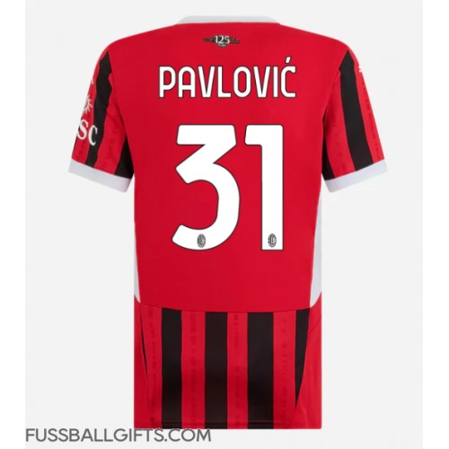 AC Milan Strahinja Pavlovic #31 Fußballbekleidung Heimtrikot Damen 2024-25 Kurzarm